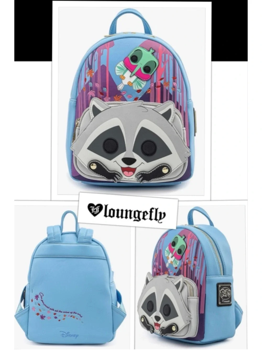 Loungefly Disney Funko Pop Pocahontas Meeko Flit Cosplay Mini Backpack